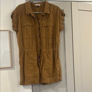 Brown Short Sleeve Jumpsuit